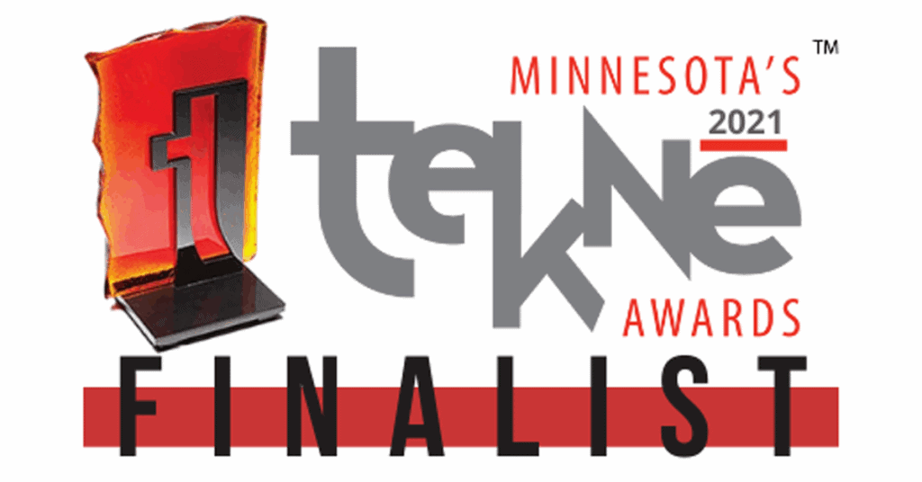 Award finalist trophy for Minnesota’s 2021 Itake Awards, symbolizing achievement in innovation and excellence.
