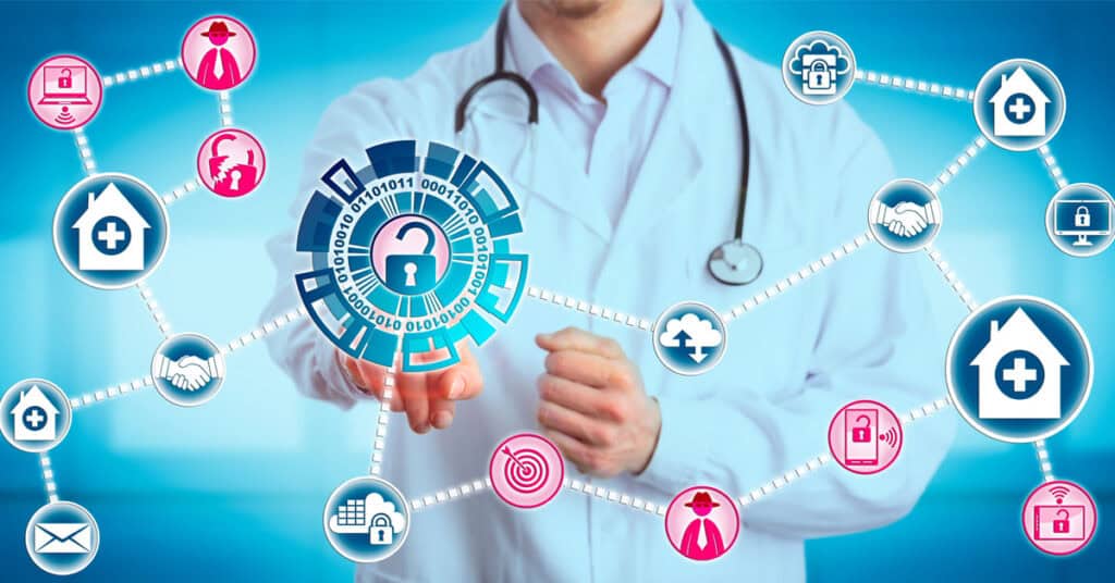 Cybersecurity healthcare digital health data protection and secure medical information encryption and privacy protection for healthcare organizations.